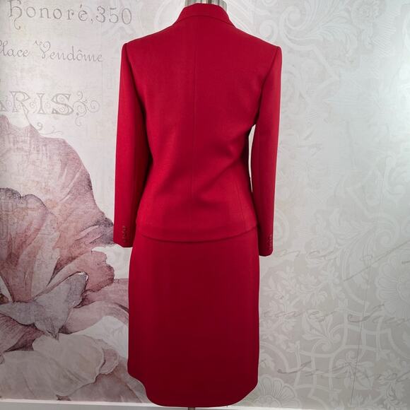 Haberdashery By Personal Vintage Red Skirt Suit Set Size 10 - Picture 6 of 12